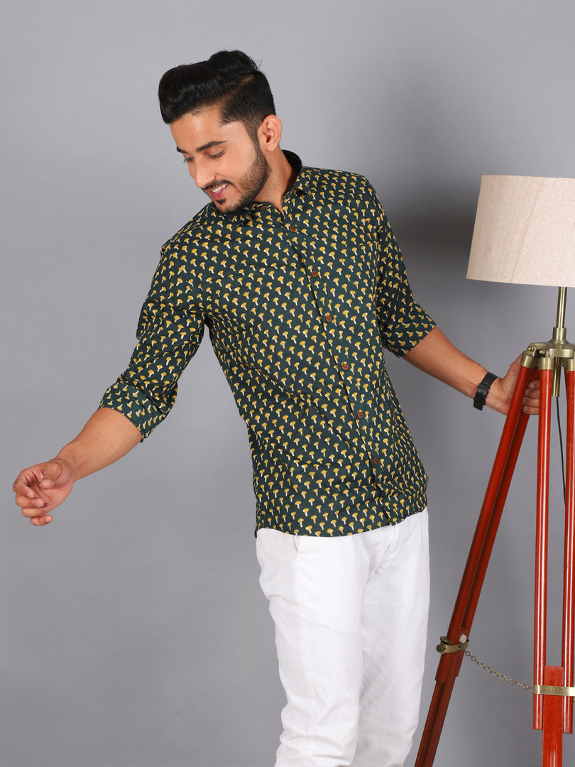 Sanganeri Print Casual Shirts for Men Stylish 100% Pure Cotton