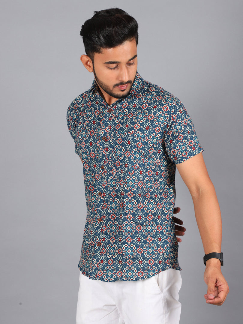 B&D Fashion House’s Premium Sanganeri Printed Shirts for Men – Available at  an Unbeatable Wholesale Rate of ₹220!