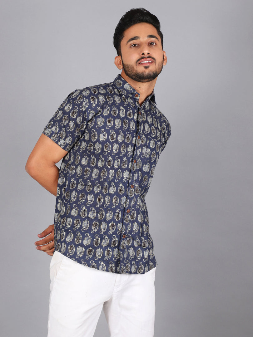 Sanganeri Print Casual Shirts for Men Stylish 100% Pure Cotton