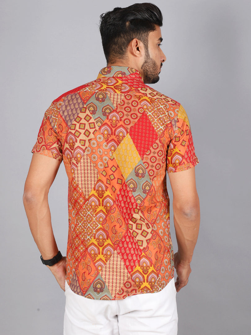 Sanganeri Print Casual Shirts for Men Stylish 100% Pure Cotton