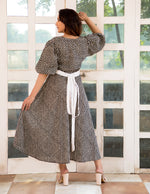 Load image into Gallery viewer, Puffy Sleeves A line Belted Dress
