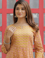 Load image into Gallery viewer, Yellow Printed Casual Straight Kurti
