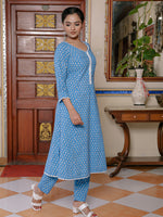 Load image into Gallery viewer, 100% cotton A line Panel 2 pcs Kurta Set
